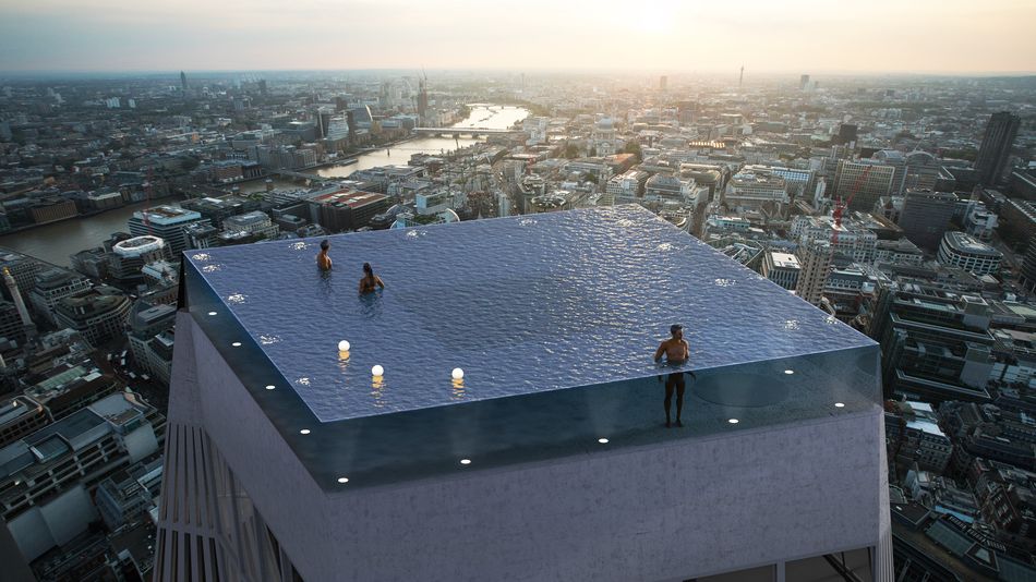 Era capaz de mergulhar numa piscina infinita no rooftop de um arranha-céus?