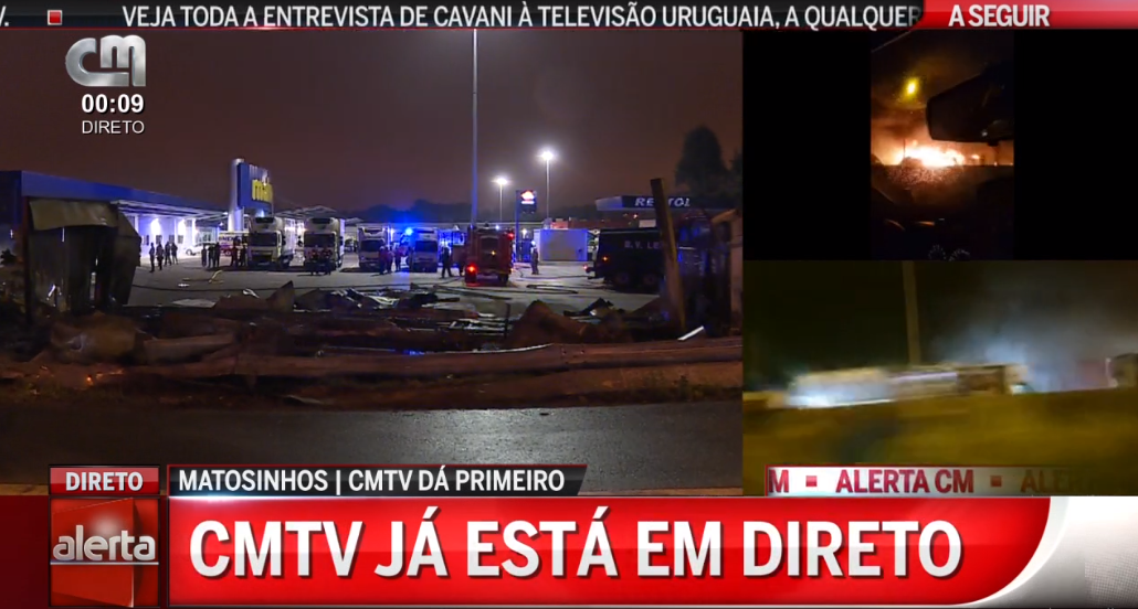 Camião com milho despista-se em Matosinhos e provoca explosões. Cereal transformou-se em pipocas?