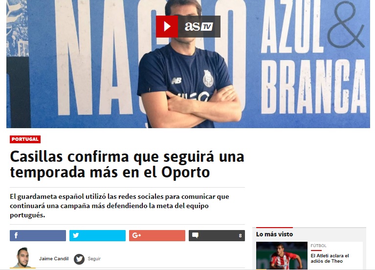 Casillas - Jornal AS