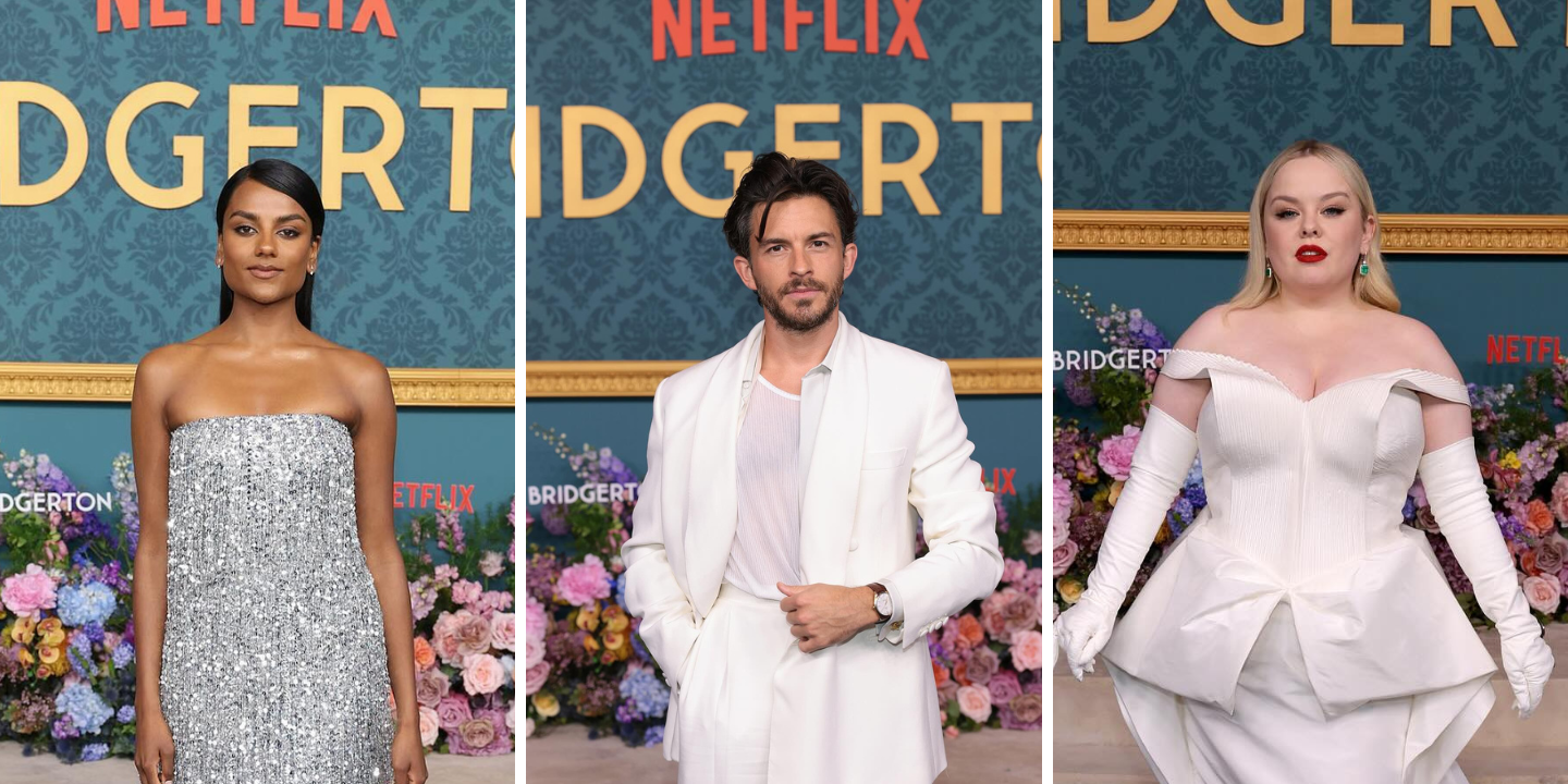 A realeza de “Bridgerton” foi celebrar a estreia da nova temporada. Veja os looks glamorosos do elenco