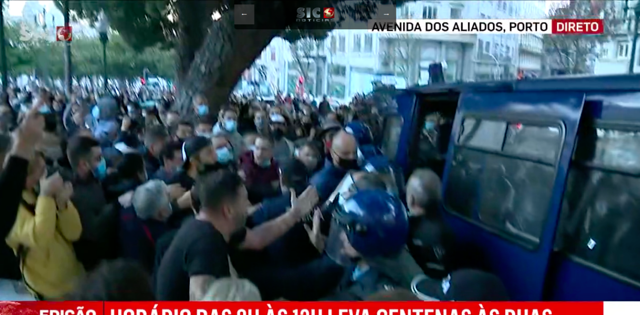 Protesto “A Pão e Água” termina com fogos e confrontos com a polícia