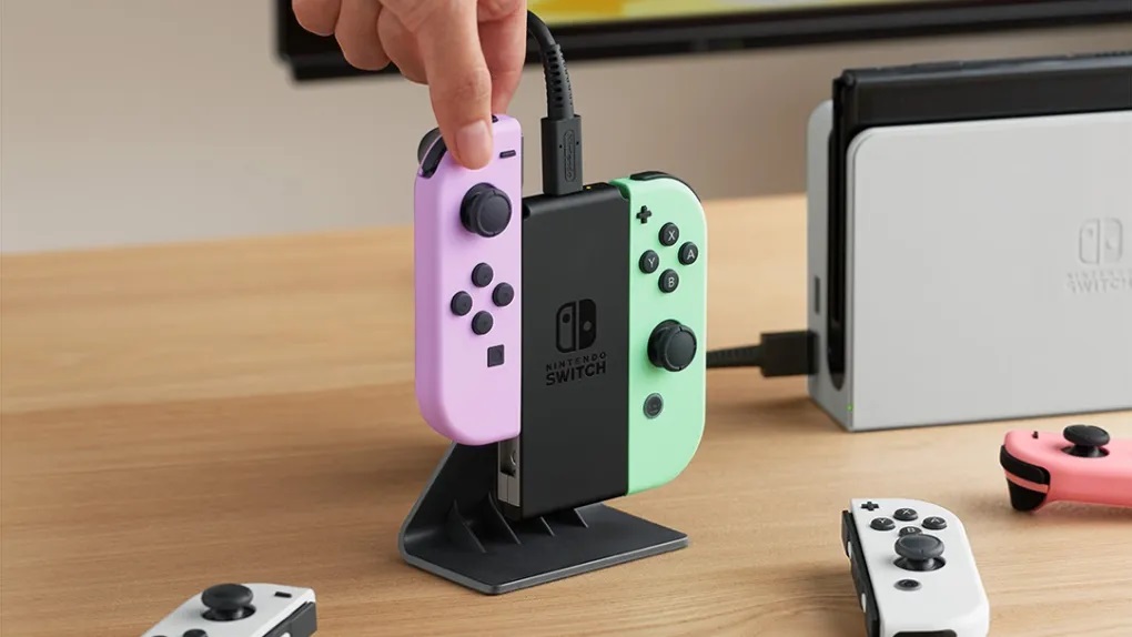 Nintendo revela nova base de carregamento de Joy-Cons. Será compatível com a futura Switch 2 ainda por anunciar?