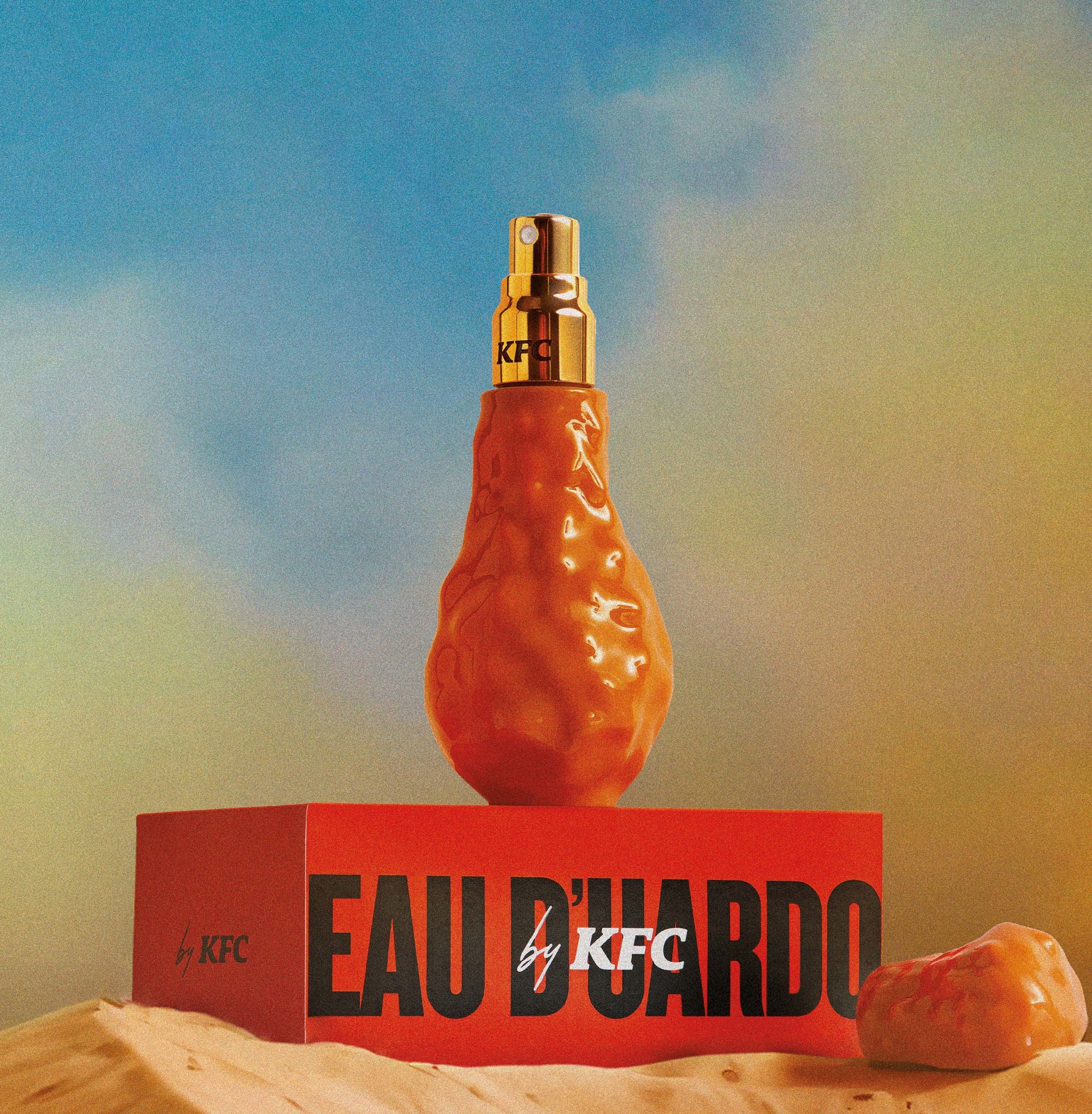 O KFC lançou um perfume (sim, leu bem). É uma edição limitada e a garrafa é uma perna de frango