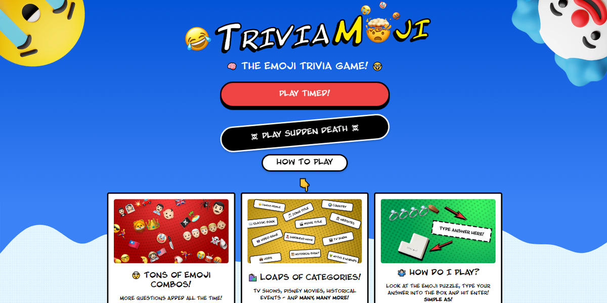 Triviamoji combina adivinhas com emojis num jogo online divertido - Site do  dia - SAPO Tek