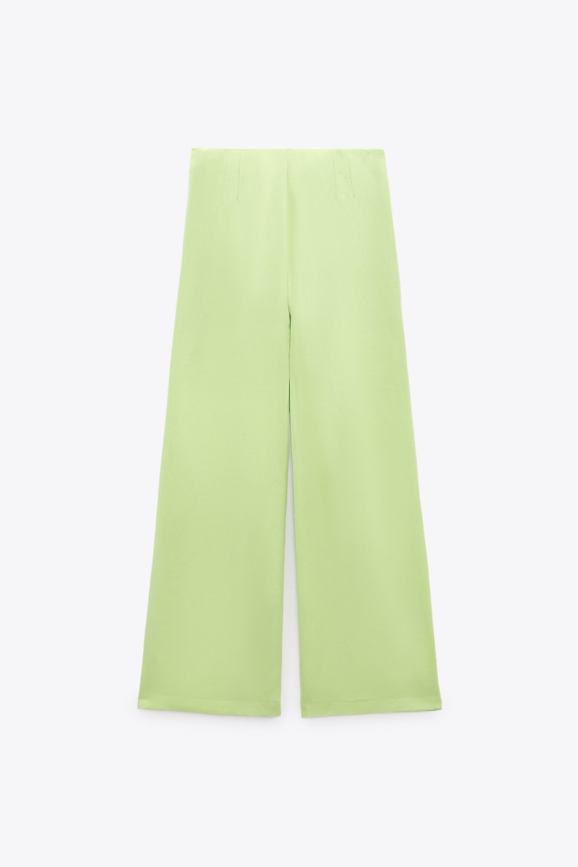 FULL LENGTH LINEN BLEND PANTS - Light green