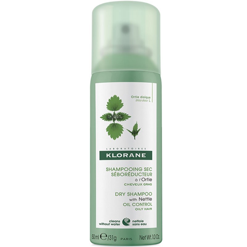 Klorane, Champô Seco em Spray Seborregulador Extracto de Ortiga, 50ml