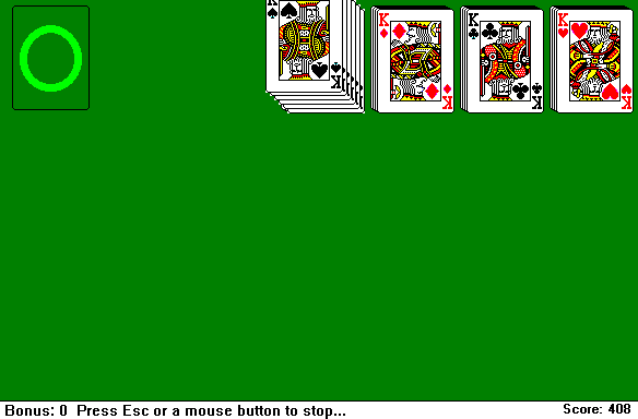 Animação de vitória do Windows Solitaire 