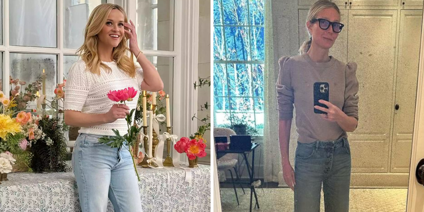 Jeans com dobras são a perdição de Gwyneth Paltrow e Reese Witherspoon. 8 modelos para aderir à tendência