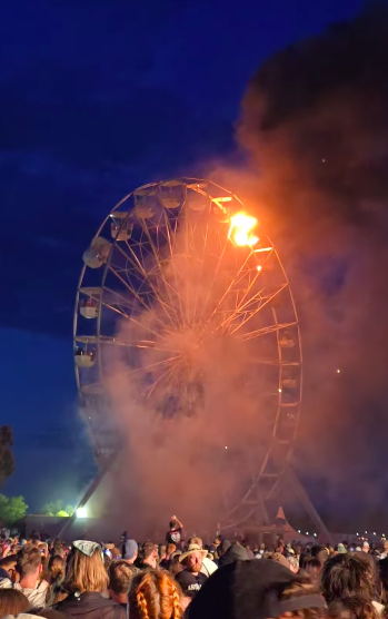 Roda gigante pega fogo em festival de música na Alemanha e faz cerca de 30 feridos