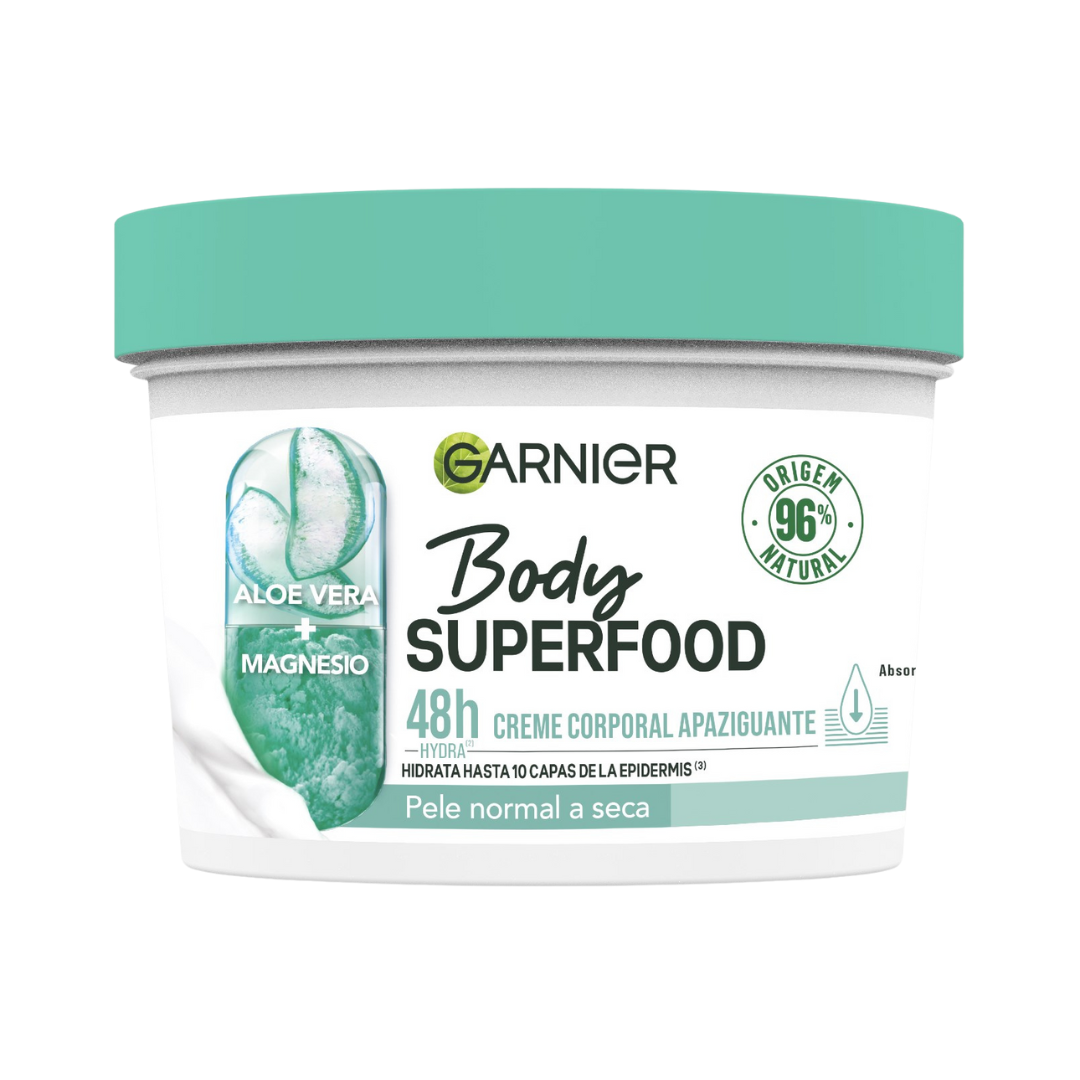 Garnier, Creme Corporal Body Superfood Aloé Vera + Magnésio