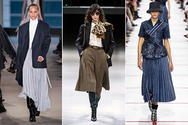 No meio é que está a virtude: Saia midi plissada é a peça-estrela do Outono / Inverno