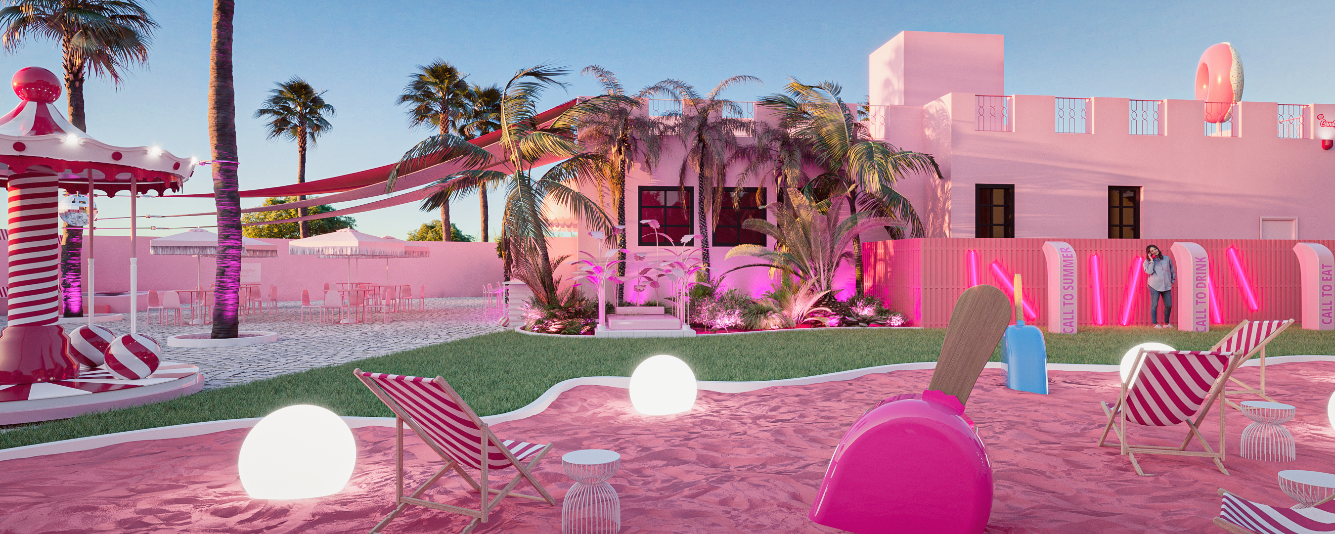 My Candy Beach. O novo spot instagramável do verão com praia rosa e sushi à mesa