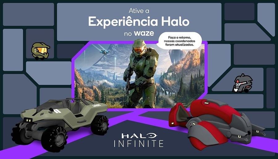 Halo Infinte: Siga as instruções de Master Chief no Waze durante a condução