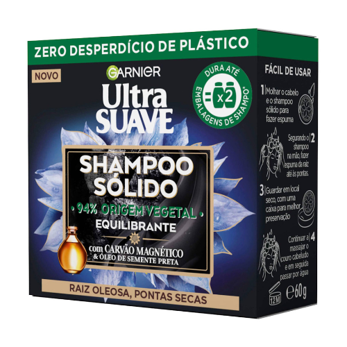 Garnier, Ultra Suave Carvão Magnético Champô Sólido