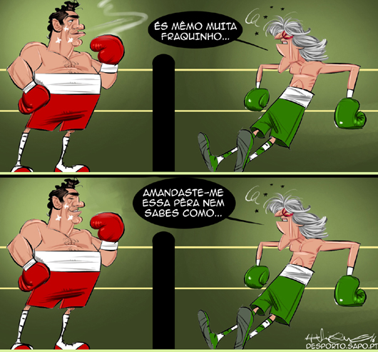 Chapada de luva vermelha e branca