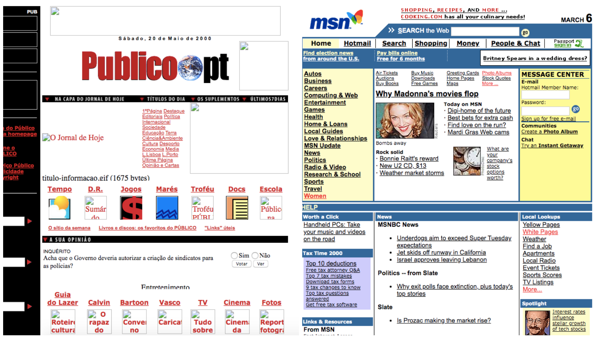 Como era o jornal “Público” em 2000? E o YouTube em 2005?