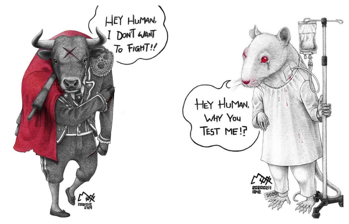 21 ilustrações desconcertantes sobre como os humanos desrespeitam a vida animal