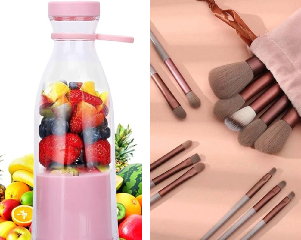 Pincéis de make up e liquidificador portátil. 10 pechinchas até 10€ da Amazon, Temu e Shein