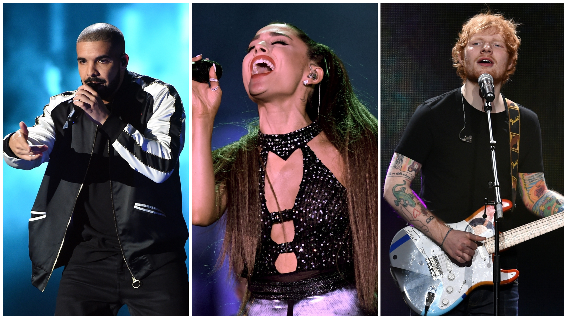Música. Drake, Ed Sheeran e Ariana Grande são os artistas mais ouvidos da década no Spotify