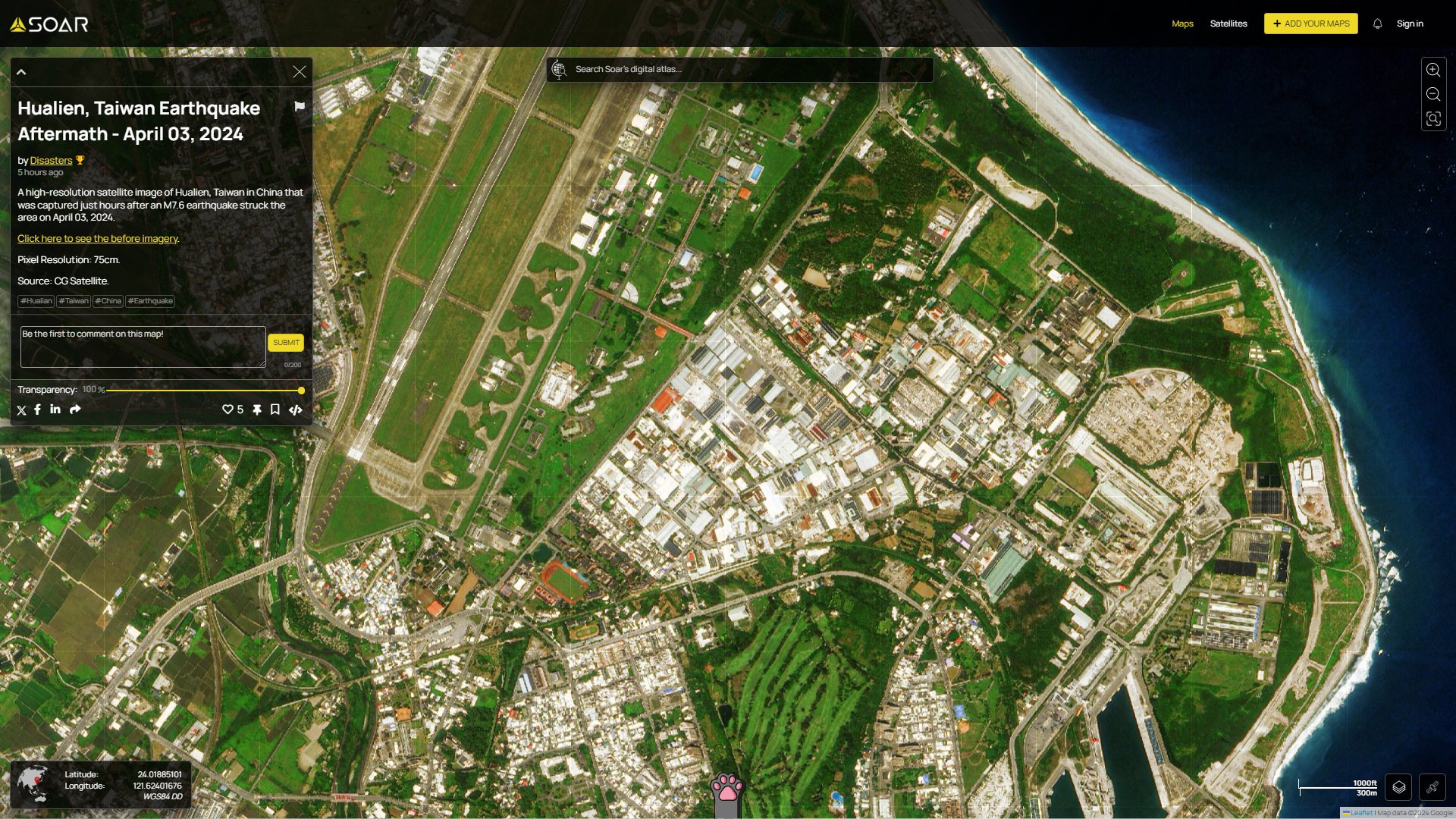 Imagens de satélite mostram o impacto do terramoto em Taiwan. Produção de chips parou temporariamente