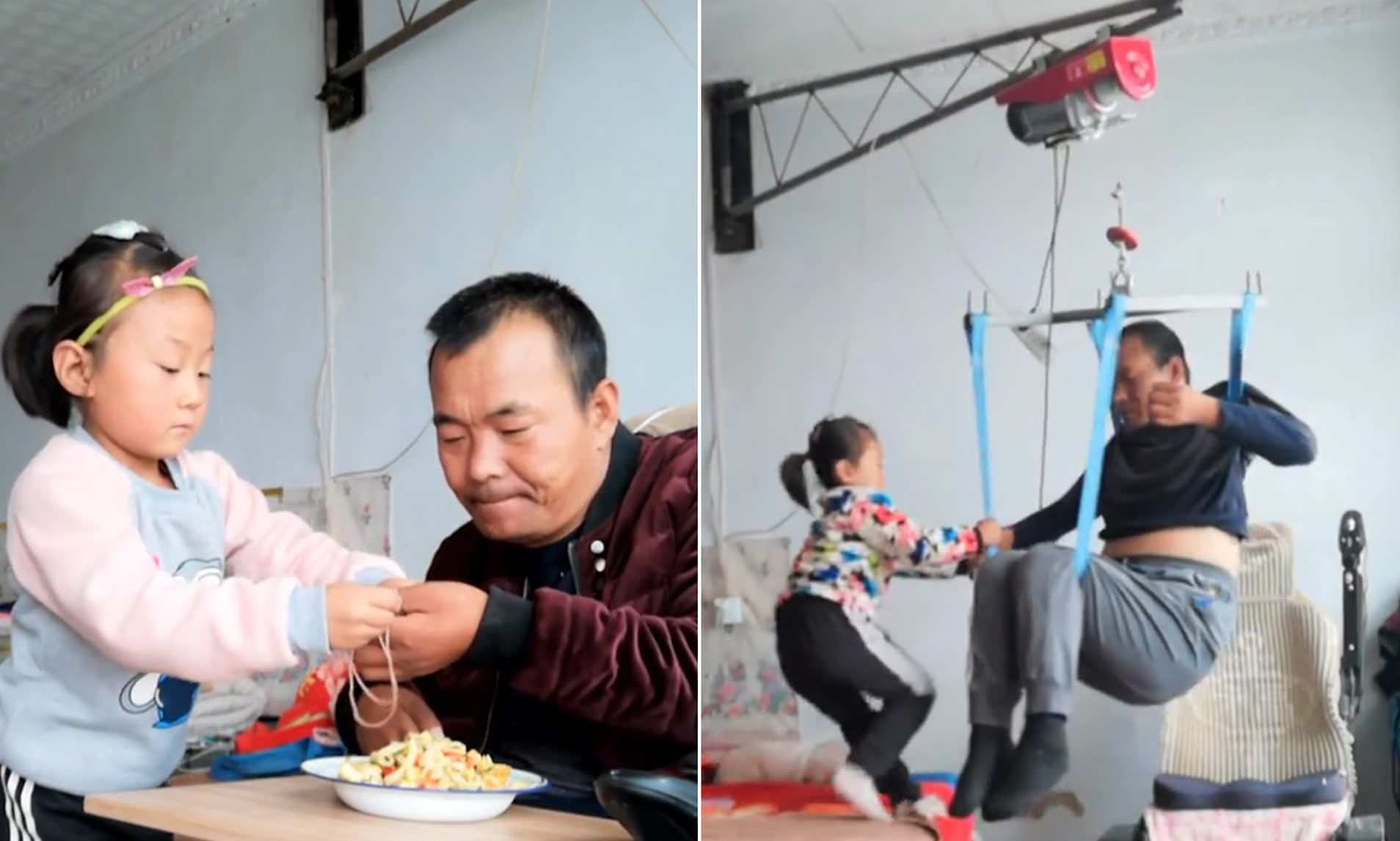 A incrível história da menina de 6 anos que cuida do pai paralisado