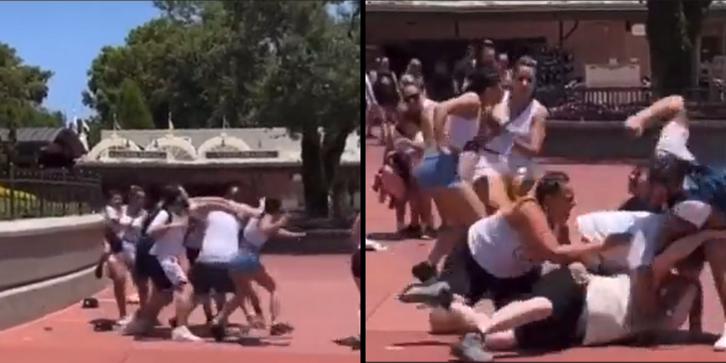 Famílias envolvem-se em confronto físico no Disney World. As imagens já são virais