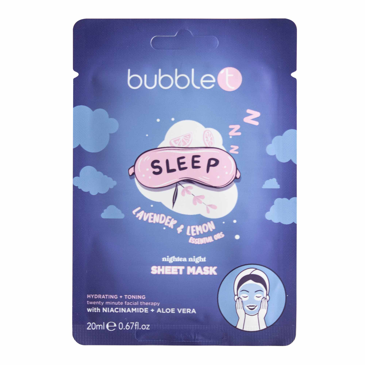 Bubble T, Máscara de Tecido de Lavanda e Limão