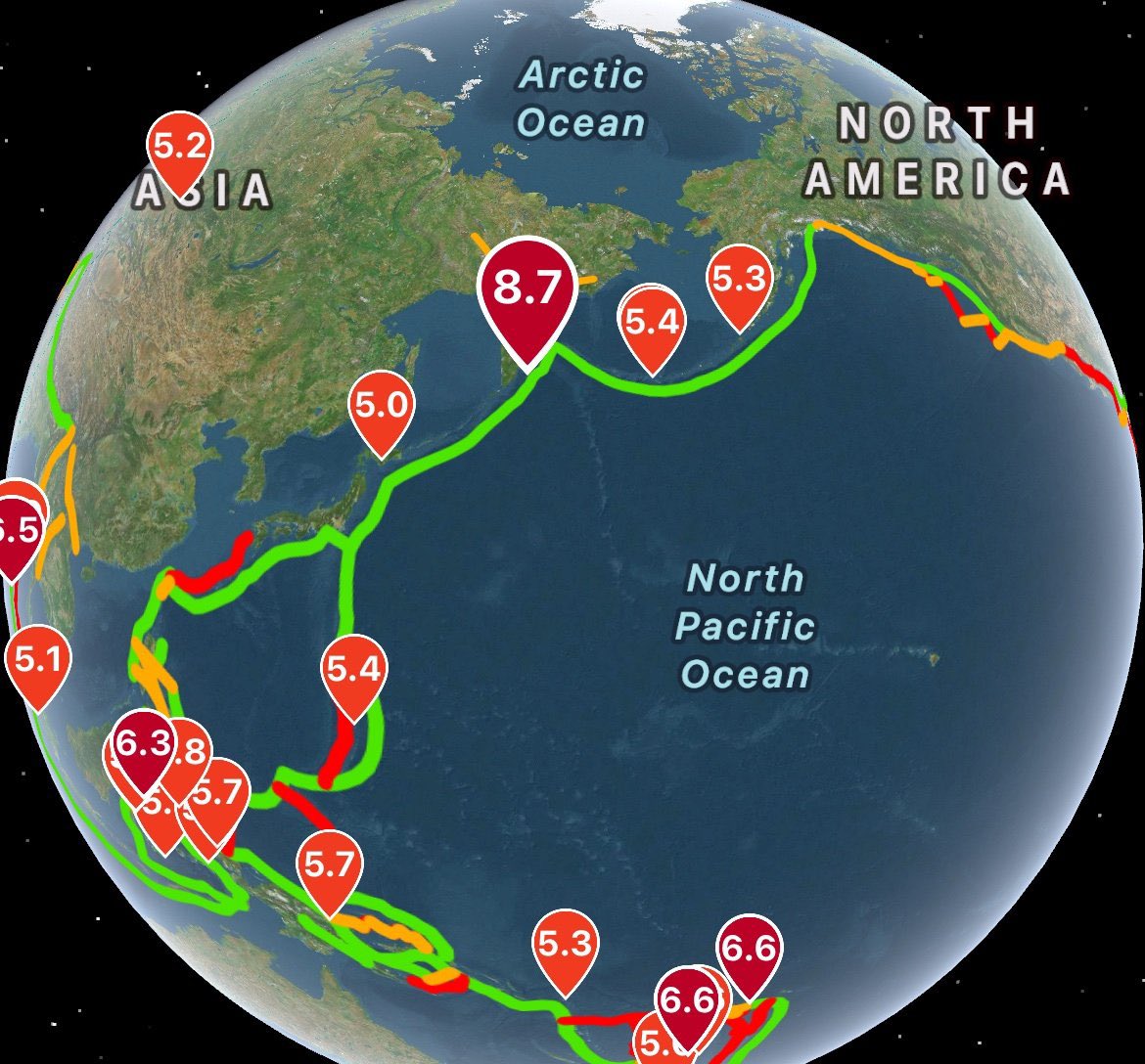 Veja as ondas de impacto do sismo de Kamtchatka na Europa. Em Portugal fez abanar sismógrafos a norte e a sul
