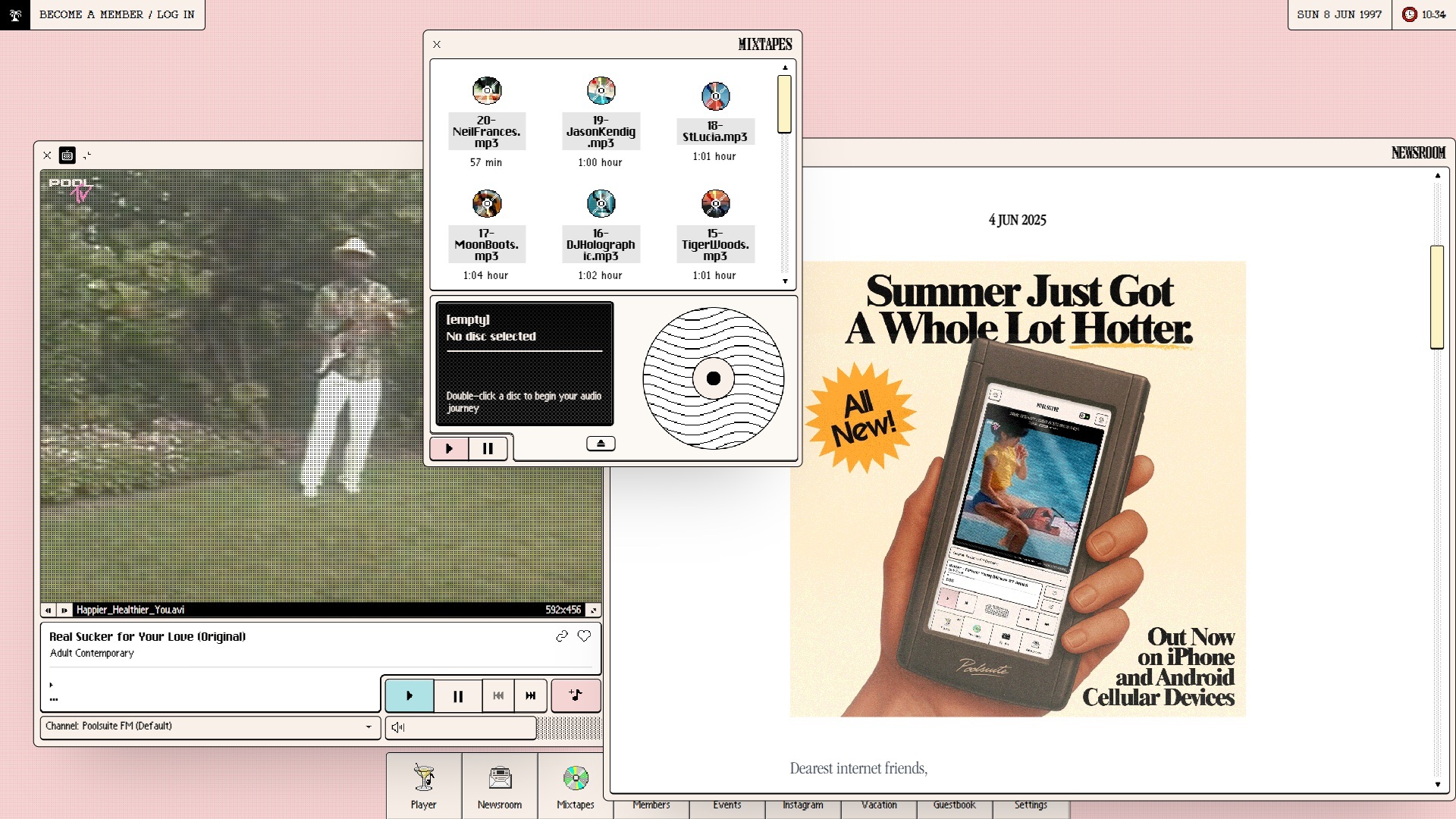 Poolsuite combina o som do verão com nostalgia numa viagem à Internet dos anos 90