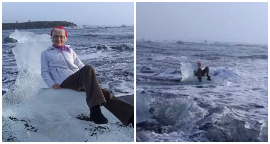Viral. Mulher de 77 anos tira foto num iceberg e é levada pelo mar
