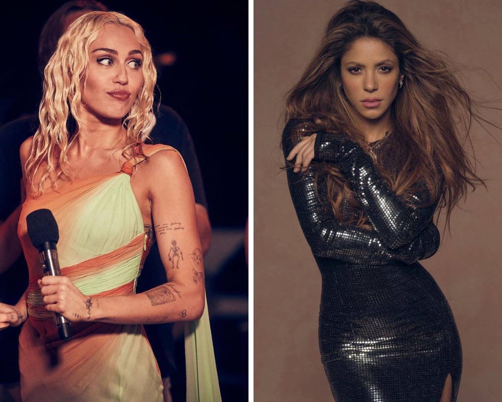 Miley serve vingança com flores, Shakira com um Ferrari e um Rolex. Temas das 2 cantores estão no top do Spotify