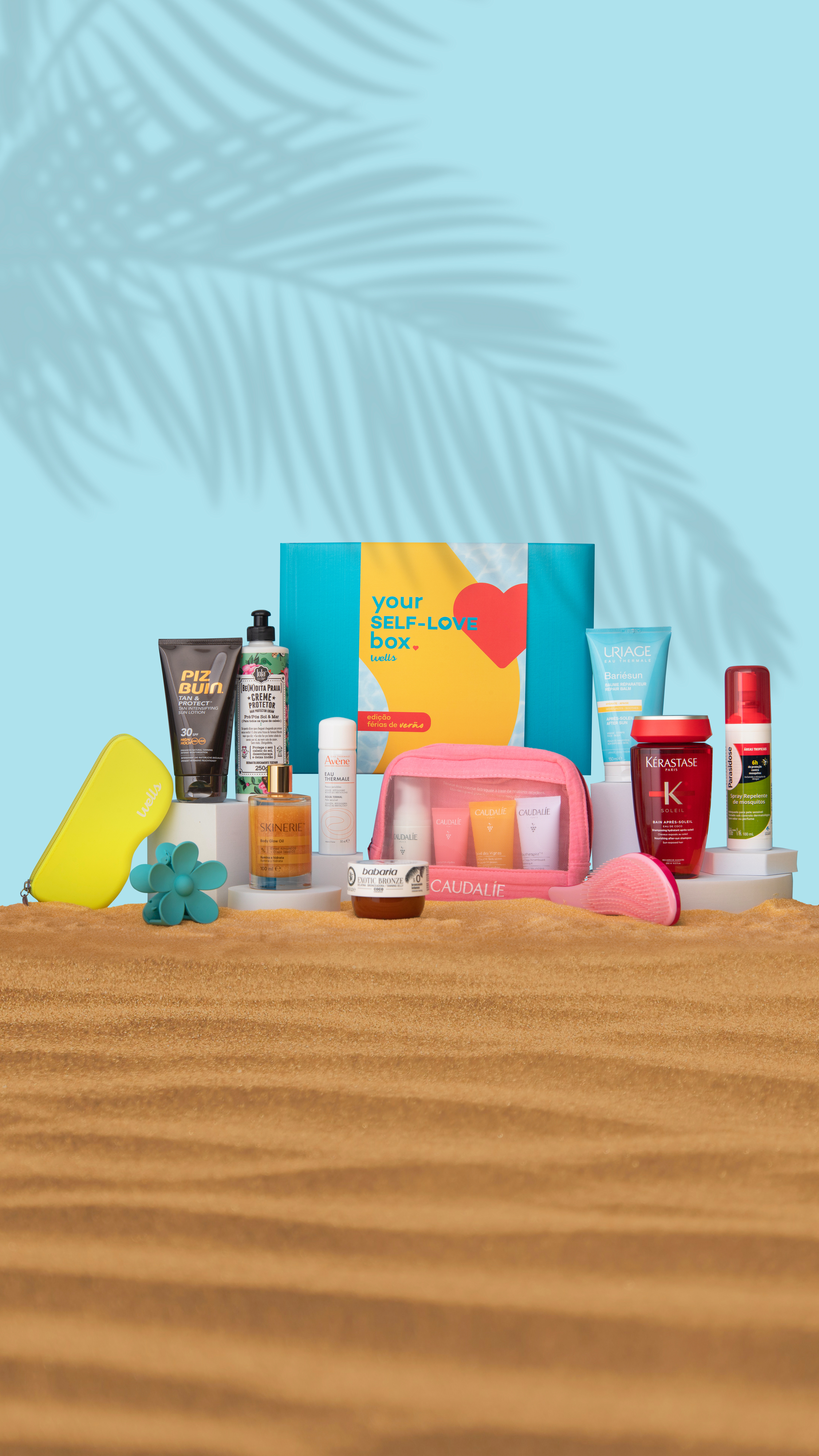 Estes 12 produtos custam 150€ mas, com a box de verão da Wells, ficam por menos de metade