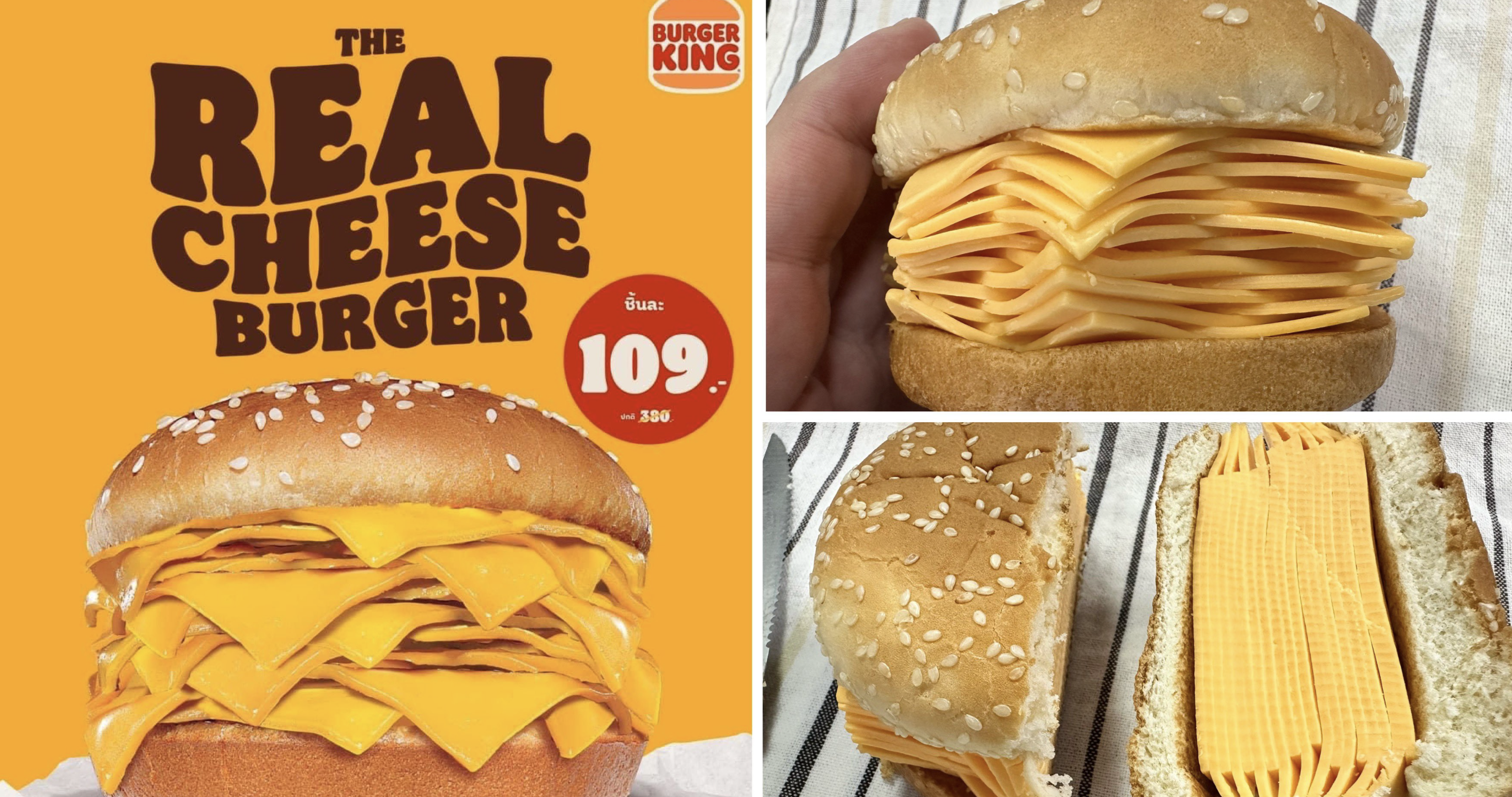 Burger King lança hambúrguer sem carne e com apenas 20 fatias de queijo. E é um sucesso nas redes sociais