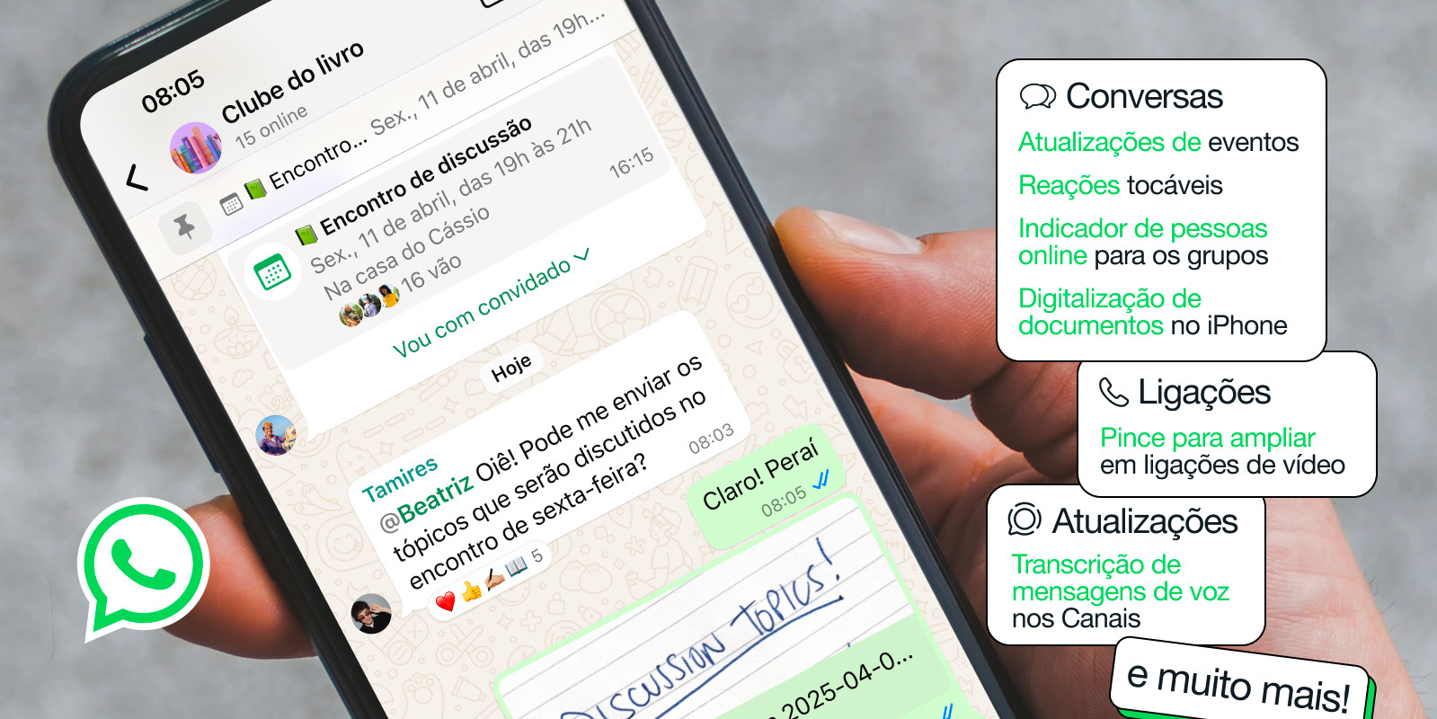 WhatsApp tem um “pacote” de novidades. Indicador “online” e zoom em videochamadas na lista das mudanças