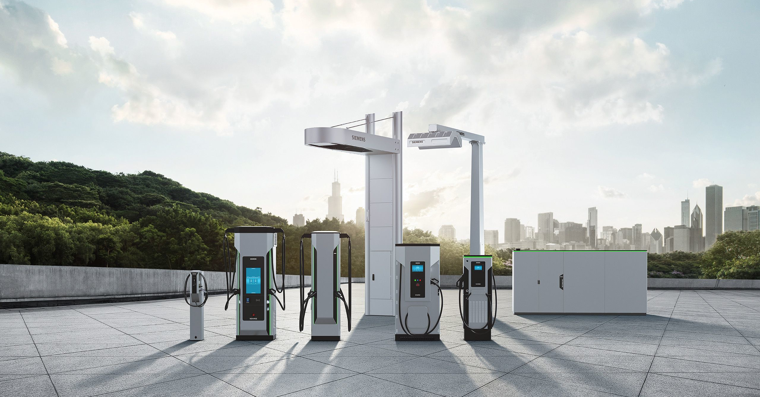 Supercarregador da Siemens alimenta até 4 automóveis elétricos com 400 kW de potência