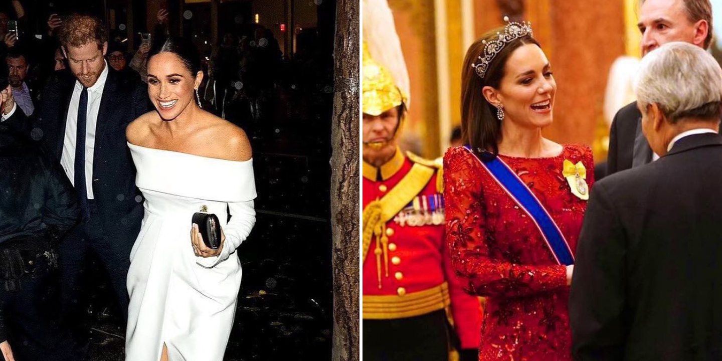 Meghan de branco e Kate de vermelho na contagem decrescente para a estreia de documentário-bomba