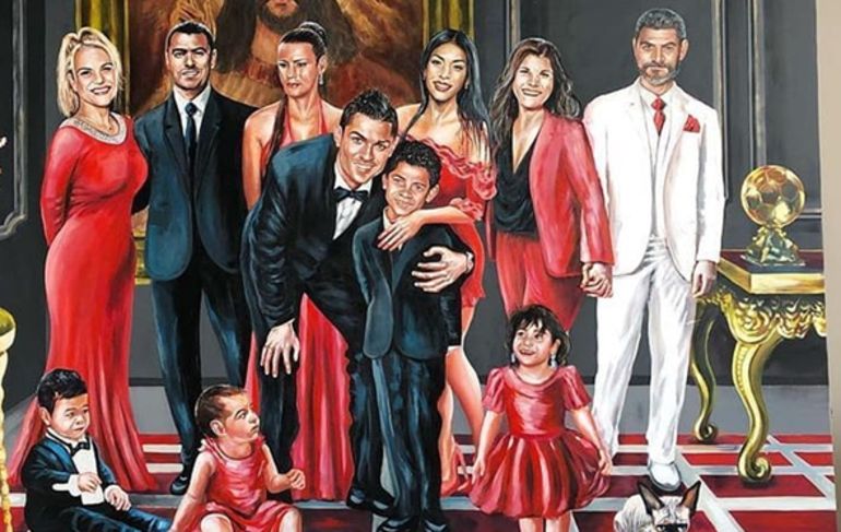 Quadro da família de Cristiano Ronaldo torna-se viral