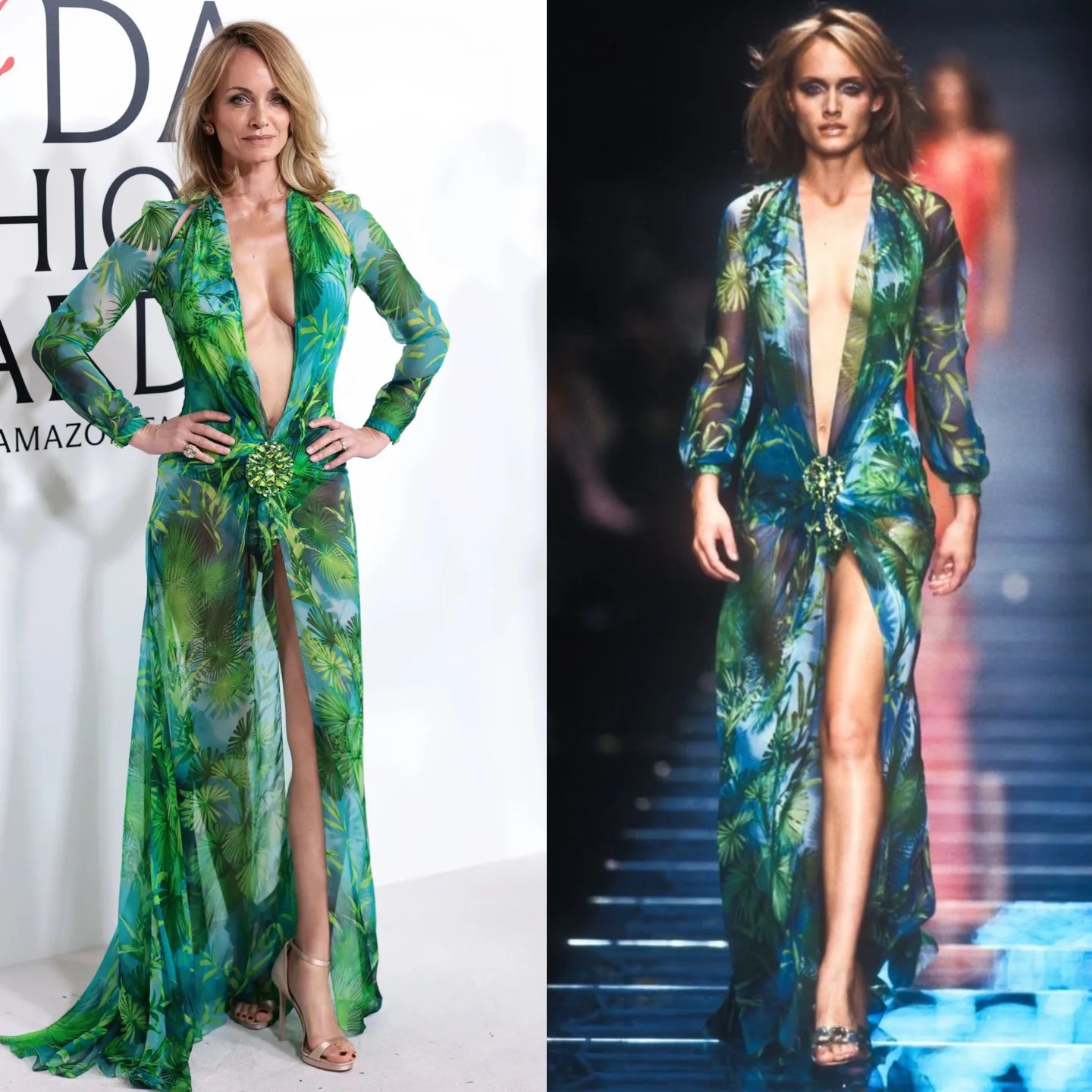 Aos 52, Amber Valletta arrasa com vestido mais famoso do mundo 26 anos depois de o ter usado. Veja o vídeo