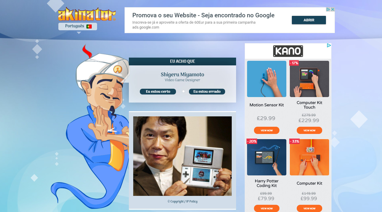 Akinator – o jogo que adivinha em quem você está pensando