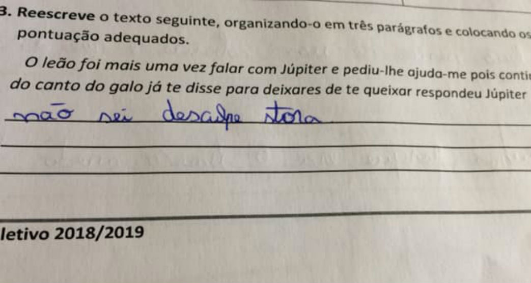 As respostas mais mirabolantes que os alunos escrevem nos testes
