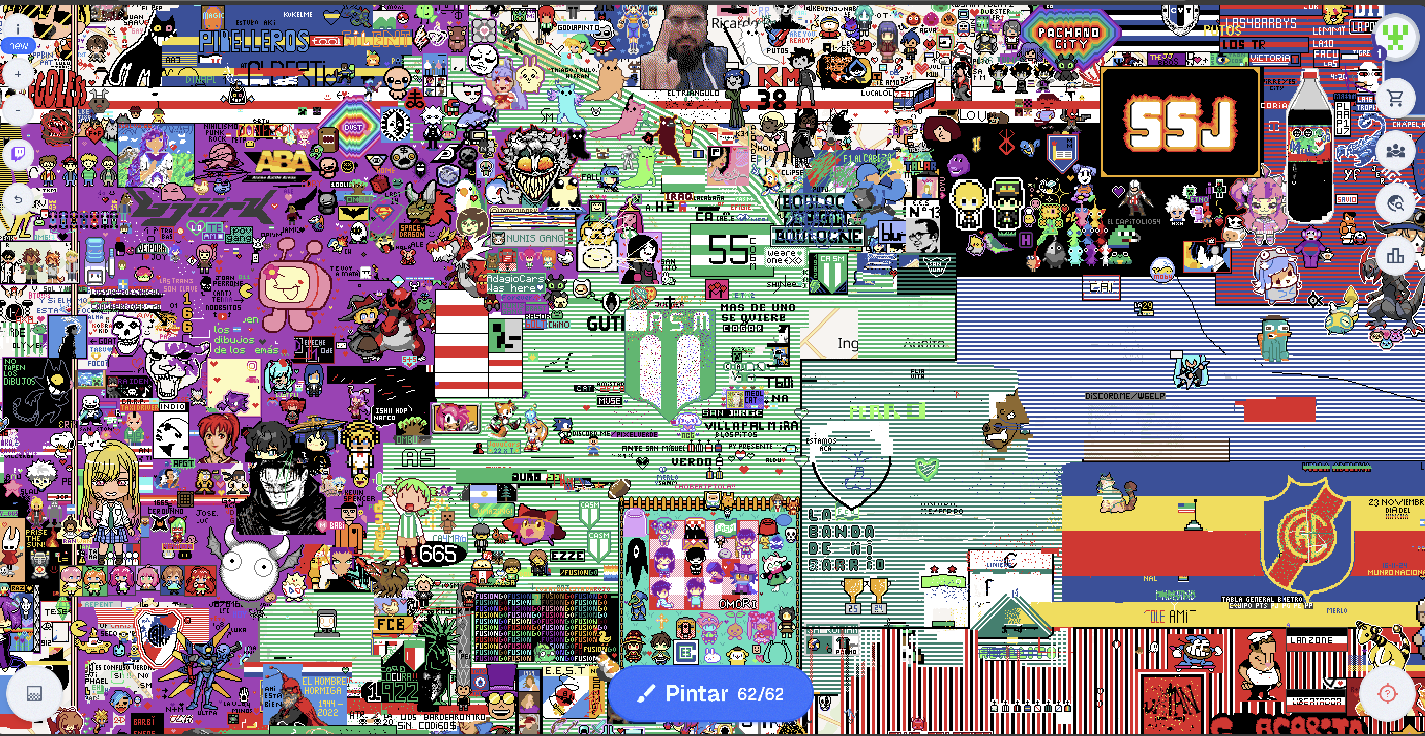 Wplace abre o mapa do mundo a novos desafios para viajar em pinturas colaborativas