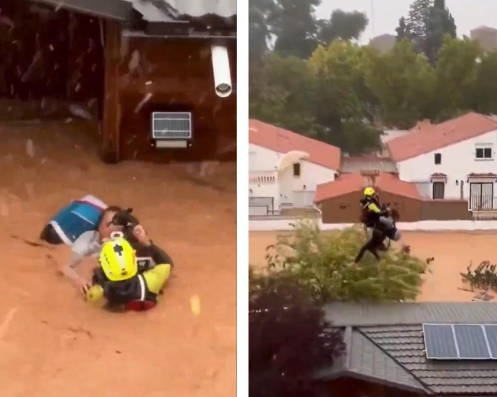 Cheias em Espanha fazem mais de 50 mortos. Helicóptero resgatou mulher com cão ao colo (VÍDEO)