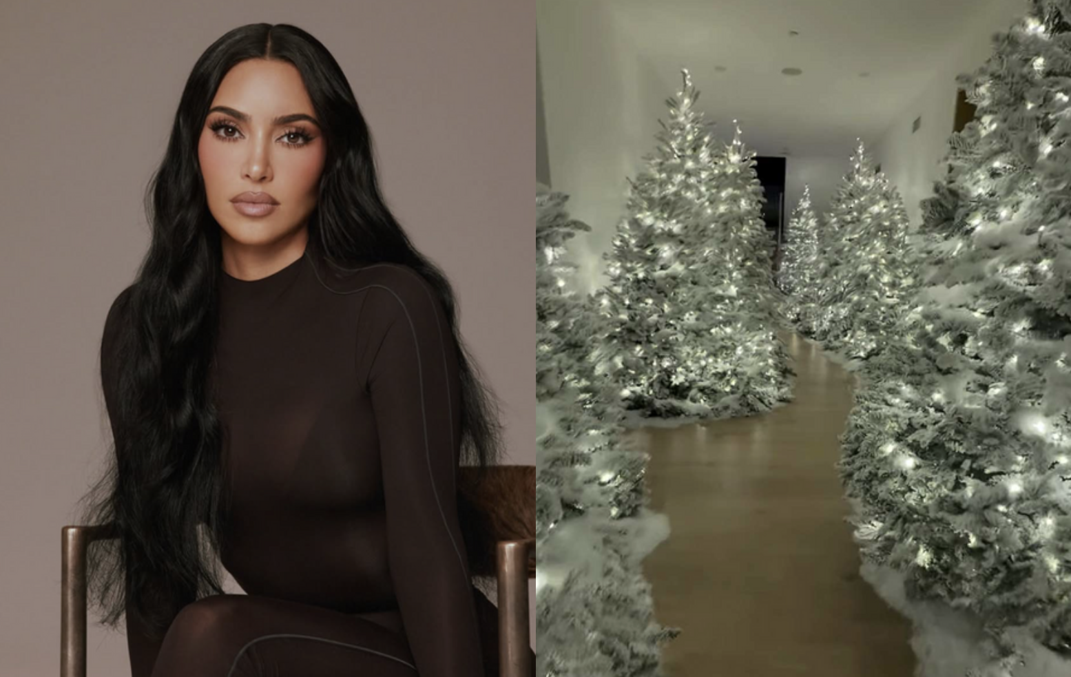 Kim Kardashian já revelou as suas decorações de Natal deste ano (e podiam estar num shopping)  