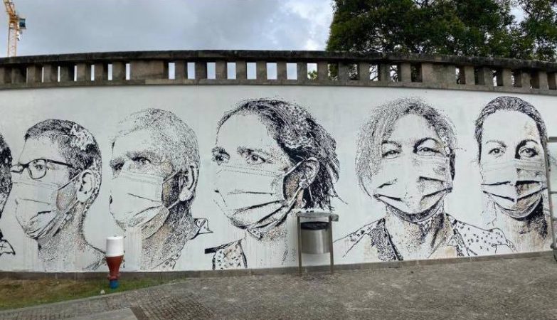 Vhils está a criar um mural no Hospital de São João para homenagear os profissionais de saúde
