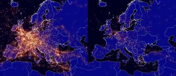 Estes gráficos mostram a impressionante redução do número de aviões no ar