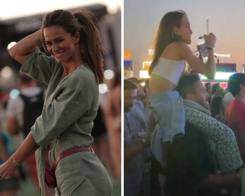 Cláudia Vieira e Pedro Teixeira assistiram juntos ao regresso dos Da Weasel com a filha “festivaleira”