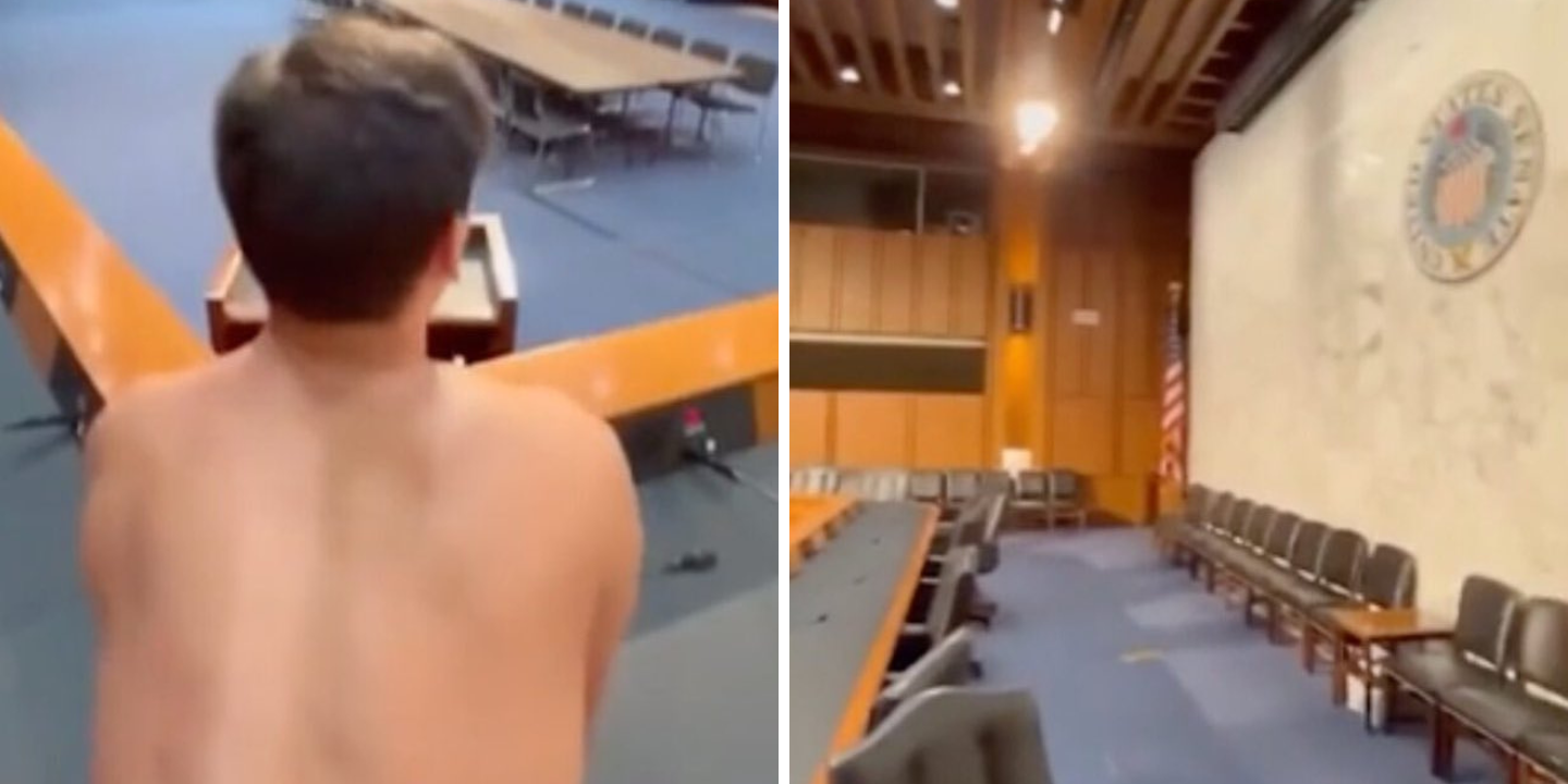 Alegado funcionário do Senado filma-se a ter relações com outro homem na sala de conferências. Vídeo ficou viral