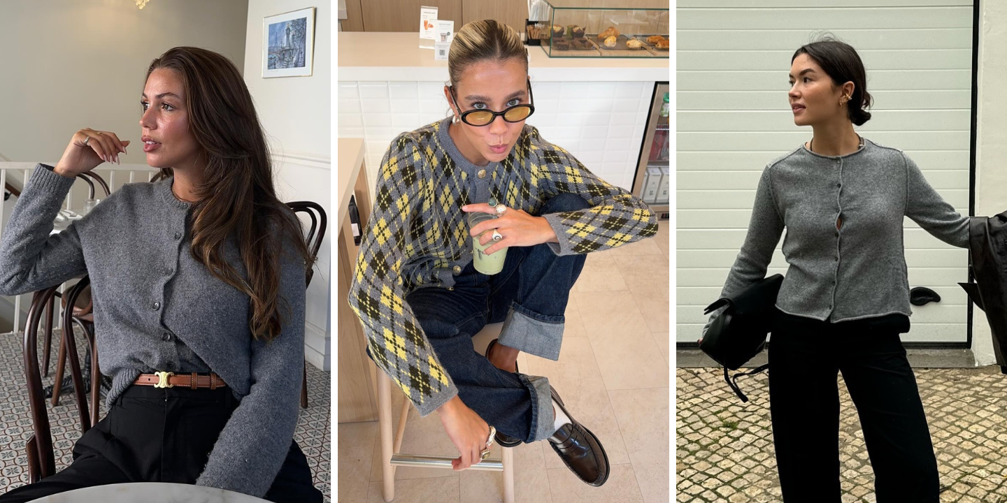 As influenciadoras estão apaixonadas por cardigans. Temos 16 sugestões (lisas ou com padrões)