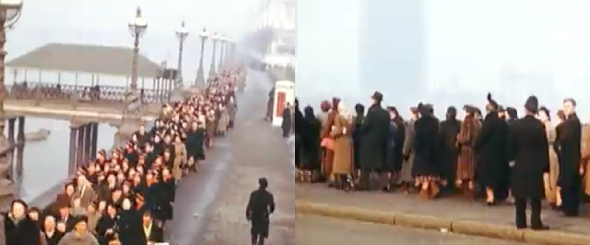 Era assim a fila há 70 anos para ver o caixão do pai de Isabel II. Compare a filas de 1952 com a de 2022