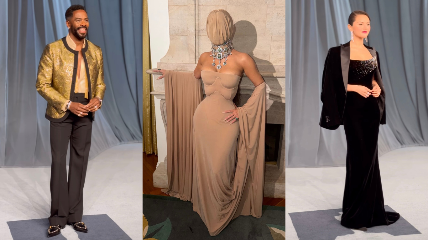 Da cara tapada de Kim Kardashian ao casaco de Colman Domingo. Os looks dos famosos na Academy Museum Gala